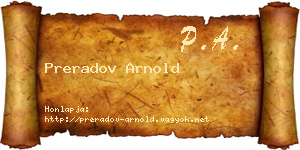 Preradov Arnold névjegykártya